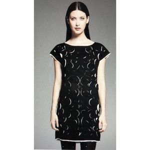 Catherine Malandrino for Design Nation Black On Pearl Swirl Cutout Shift. Derby!